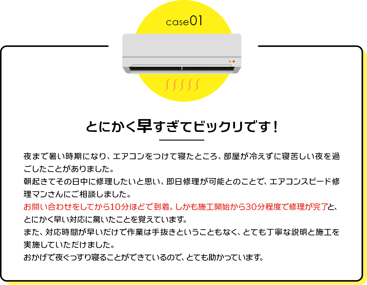 case01：とにかく早すぎてビックリです！